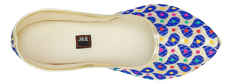 Blue And Gold Women's Mojaris