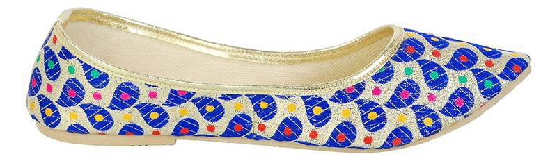 Blue And Gold Women's Mojaris