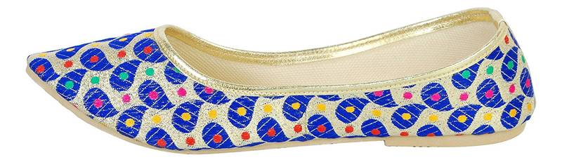 Blue And Gold Women's Mojaris