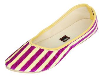 Yellow And Purple Women's Mojaris 1