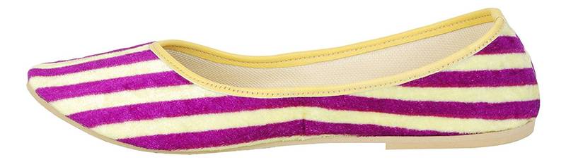 Yellow And Purple Women's Mojaris