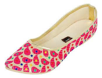 Pink And Gold Women's Mojaris 1