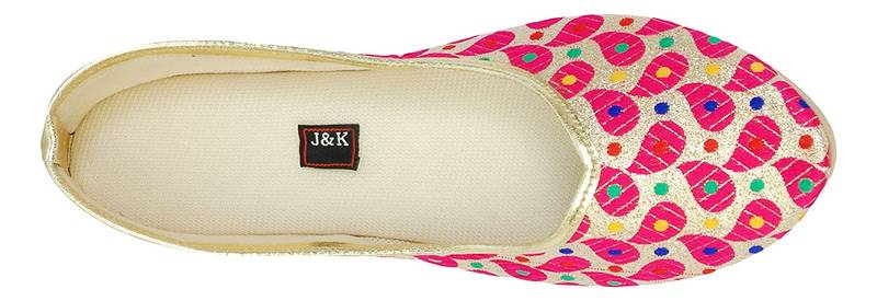 Pink And Gold Women's Mojaris