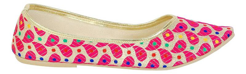 Pink And Gold Women's Mojaris