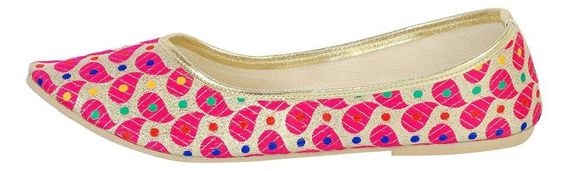 Pink And Gold Women's Mojaris