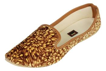 Brown And Yellow Women's Mojaris 1