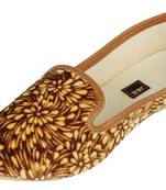 Brown And Yellow Women's Mojaris