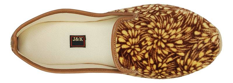 Brown And Yellow Women's Mojaris