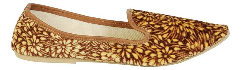 Brown And Yellow Women's Mojaris