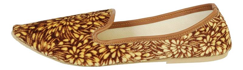 Brown And Yellow Women's Mojaris