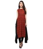 Red  cotton kurtas-and-kurtis