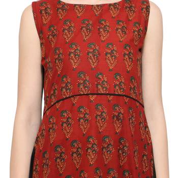 Red  cotton kurtas-and-kurtis 4