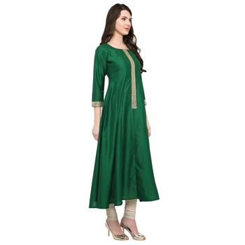 Green  art silk kurtas-and-kurtis 2
