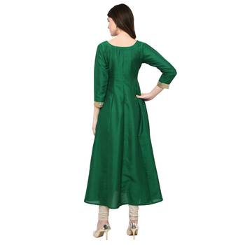 Green  art silk kurtas-and-kurtis 3