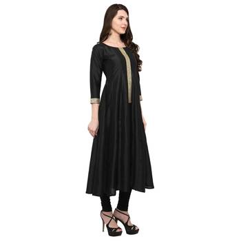 Black  art silk kurtas-and-kurtis 2