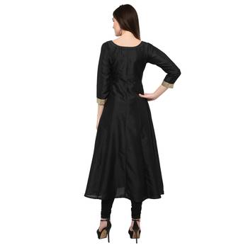 Black  art silk kurtas-and-kurtis 3