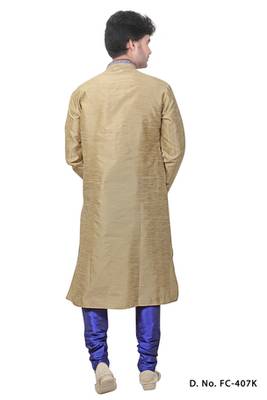 Blue Churidar Art Dupion Silk Kurta Pajama 2