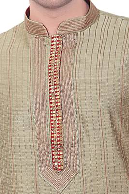 Red Maroon Churidar Dupion Silk Kurta Pajama 3