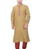 Red Maroon Churidar Dupion Silk Kurta Pajama