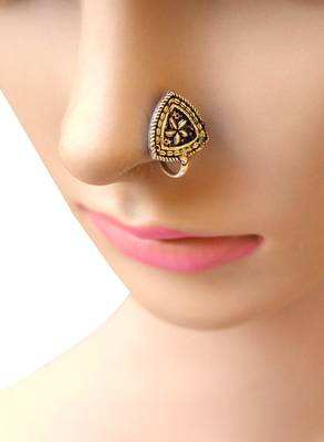 Oxidized Metal Nose Pin  Trangle Shape 1