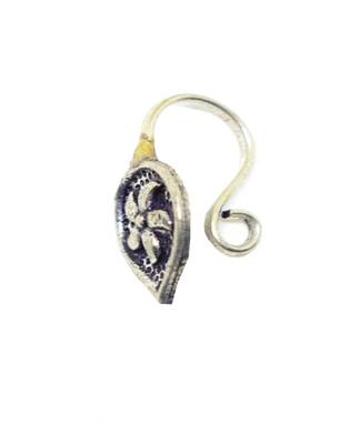 Oxidized Metal Nose Pin  Leaf Shape 2