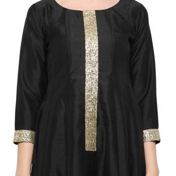 Black  art silk kurtas-and-kurtis 4