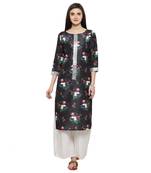 Black  art silk stitched kurti