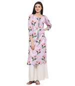 Pink  art silk stitched kurti