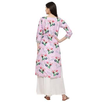 Pink  art silk stitched kurti 3