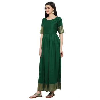 Green  art silk stitched kurti 2