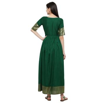 Green  art silk stitched kurti 3