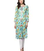 Blue  cotton stitched kurti