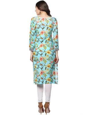 Blue  cotton stitched kurti 2