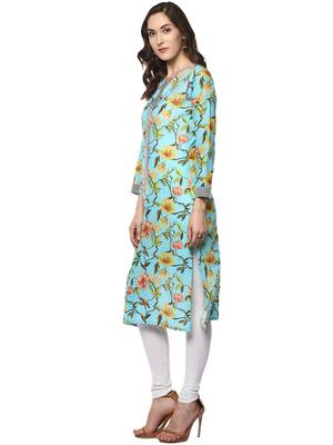 Blue  cotton stitched kurti 3