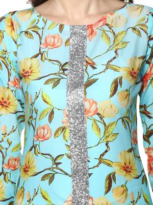 Blue  cotton stitched kurti 4