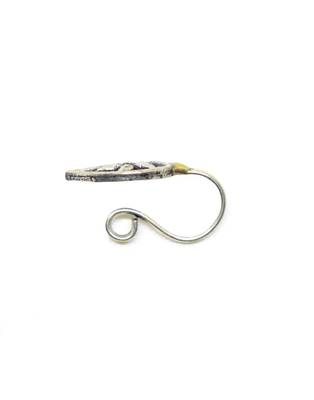 Oxidized Metal Nose Pin  Leaf Shape 3