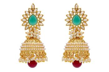 Beautiful Antique Golden Pearls Jhumka 1