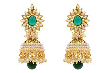 Beautiful Antique Golden Pearls Jhumka 1