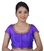 Purple Silk Princess Cut Padded Readymade Blouse