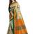 Golden printed cotton silk saree with blouse