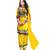 Yellow embroidered cotton poly salwar with dupatta