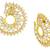 Crystal Leaf Ring Design 18K Gold Plated Crystal Filigree Chandbali Stud Earring For Women
