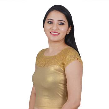 Light Gold Cotton Lycra Plain Stitched Blouse 3
