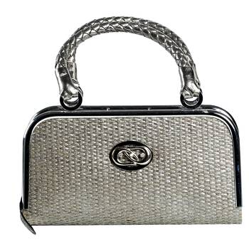Mini Metal Frame And Basket Weave With Braid Handles 1
