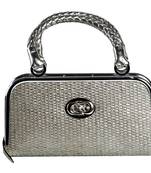 Mini Metal Frame And Basket Weave With Braid Handles