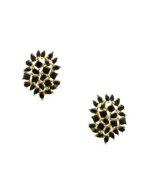 Black CZ AD American Diamond Stud Earrings Jewellery For Women 1