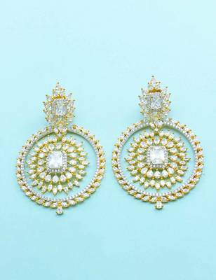 Clear CZ AD American Diamond Dangle Earrings Jewellery For Women 1