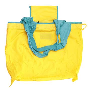 Shinny Yellow Solid Patterened Multipurpose Folding Bag 4