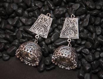 Tribal german silver jhumki 1