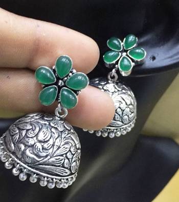 Tribal german silver jhumki 1